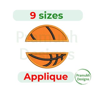 Split Stickmuster, Basketball Applikation, Stickapplikation, Maschinenstickerei, Instant Download