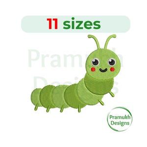Caterpillar Embroidery Design. Caterpillar  mini design. Caterpillar  Silhouette. Machine Embroidery Design. Insects embroidery.