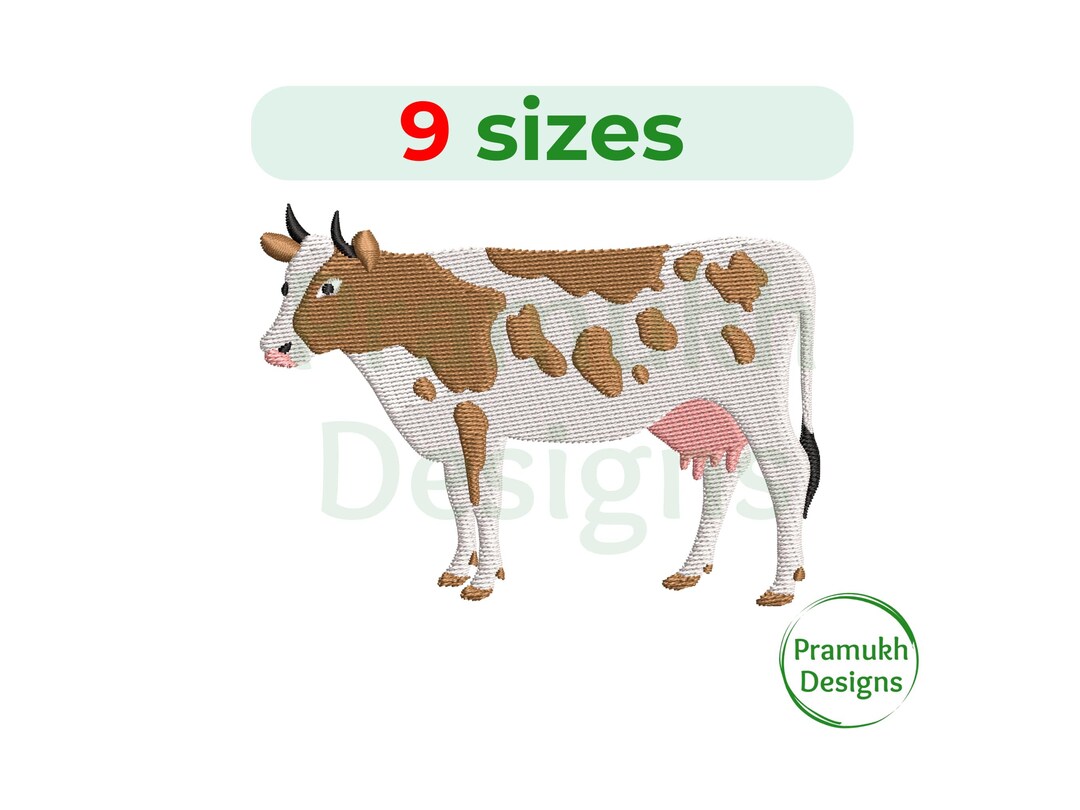 Small Cow Designs Cow Embroidery Design (3.5–7.5 Inch) – Mini Cow, Silhouette, Farm ...