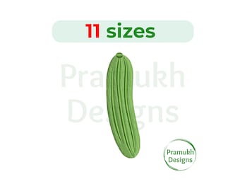 Pickle Embroidery Design (2.5–7.5 inch) – Mini Pickle, Vegetable Embroidery, Machine Embroidery, Instant Download Digital File
