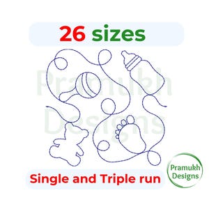 Baby End to End Quilting Embroidery Design | Edge to Edge Quilt Block for Longarm and Embroidery Machines