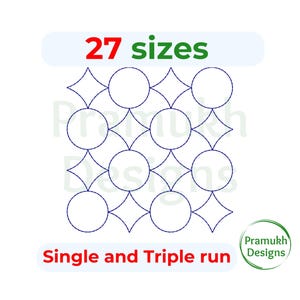 Overlapping Circles Quilting Embroidery Design | Edge to Edge Quilt Block for Longarm and Embroidery Machines