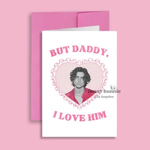 Timothée Chalamet carte de voeux et enveloppe papa je l'aime viral drôle esthétique Y2K des années 2000 des années 90 célébrité de luxe fan Merch Meme