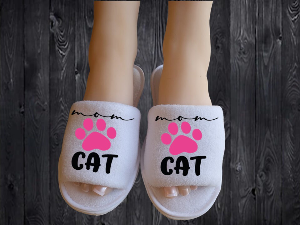 Pink cat slippers best sale