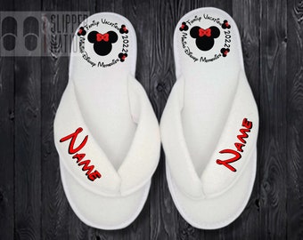 Disney Vacation, Personalized Flip-Flops Slippers, Personalized Family Disney Vacation Slippers