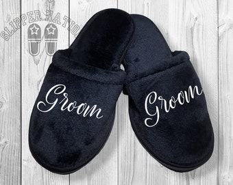 Groom, Wedding Party Slippers, Best Man, Brother of the Groom, Father of the Groom, Groom Squad, Father of the Bride.