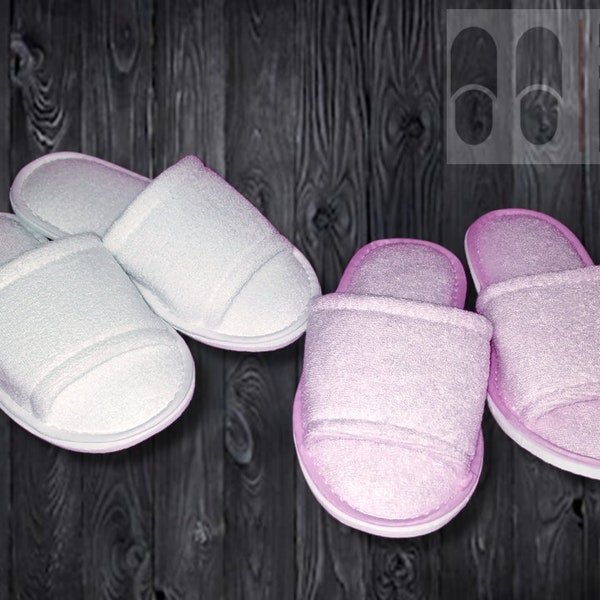 Slippers, Blank Slippers, Adult and kids slippers, DIY , Pink and White