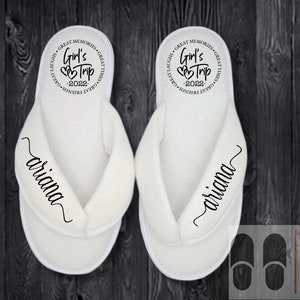 Girls Trip, Personalized Flip-Flops Slippers, Personalized Girls Trip Slippers