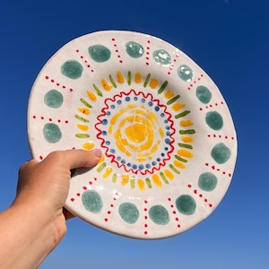 Mediterranean style ceramic plate diam. 27.5 cm 11 inches (11”)