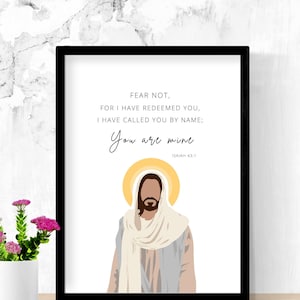 Isaiah 43:1 | You are mine | Christian Wall Art | Bible Verse | Scripture Printable | Jesus Christ