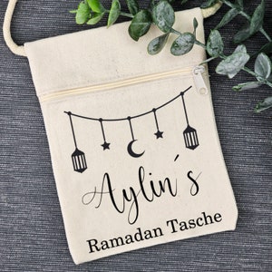 RAMADAN Tasche BAYRAM Kesesi Cantasi EID befüllen für Kinder muslimisch Personalisiert Harclik Zuckerfest Geschenk Hediye Brusttasche Name Ramadan Tasche für Kinder Ramazan Cantasi Islam Bayram Kesesi Bayram Cantasi