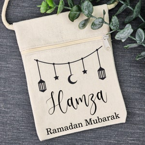 RAMADAN Tasche BAYRAM Kesesi Cantasi EID befüllen für Kinder muslimisch Personalisiert Harclik Zuckerfest Geschenk Hediye Brusttasche Name Ramadan Tasche für Kinder Ramazan Cantasi Islam Bayram Kesesi Bayram Cantasi