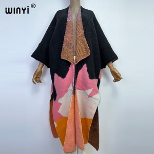 winter knitted kimono *longue thick warm long coat * Loose cardigan robe* Free size over Coat - Female cloke kaftan coat gift for her