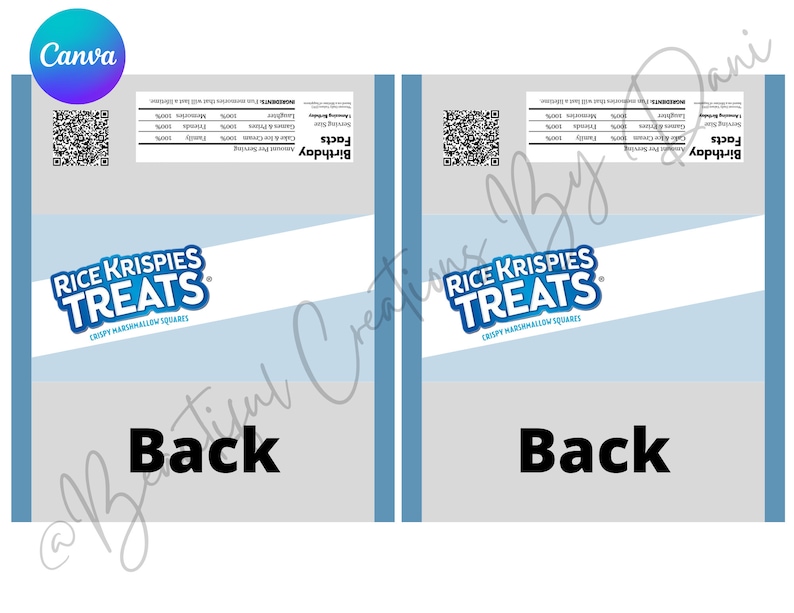 Rice Krispies Template - Etsy