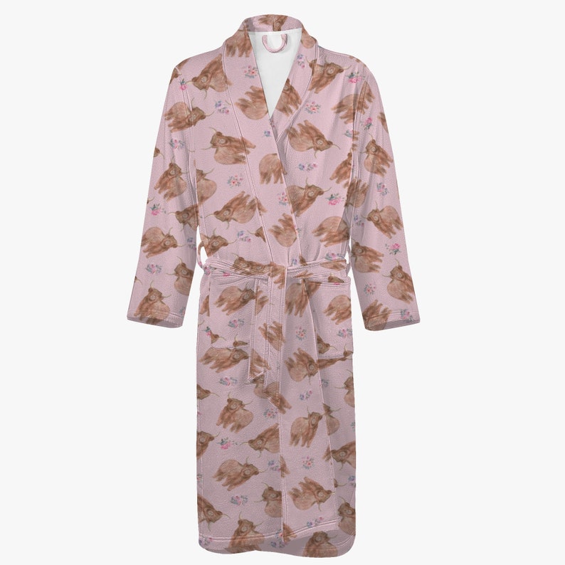 Highland Cow Print Bathrobe Cow Pattern Bathrobe for Women / Etsy