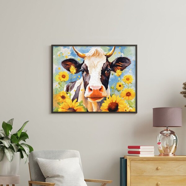 Paint by Number Cow Etsy