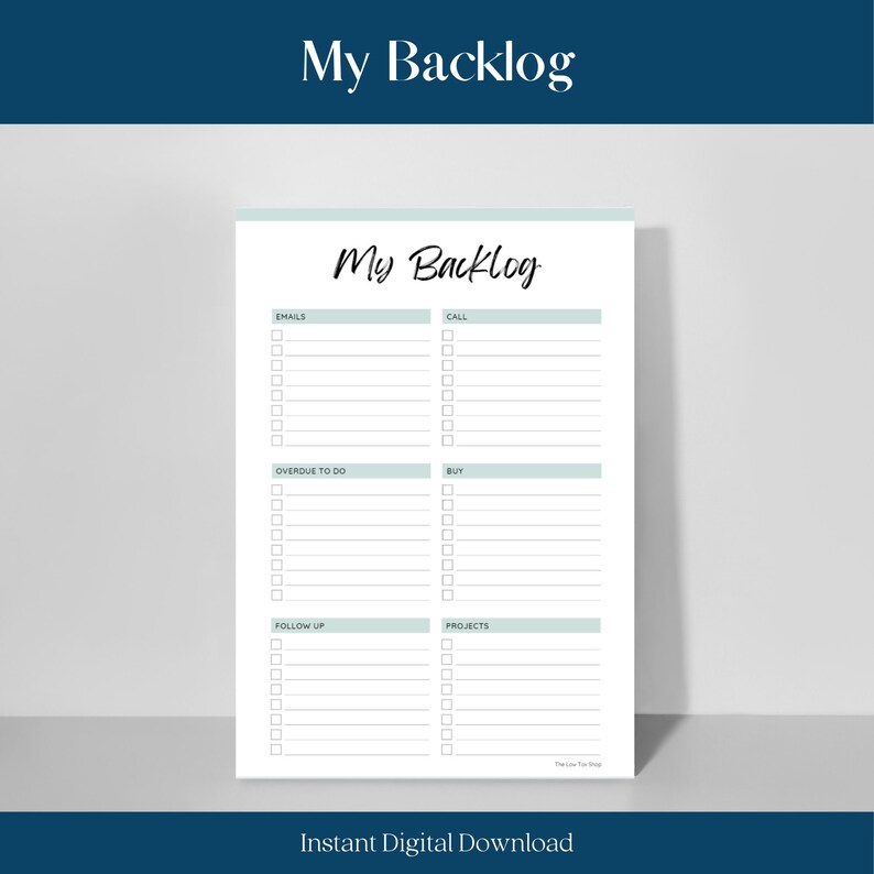 Printable To Do Backlog List Organisation Planner page Task | Etsy France