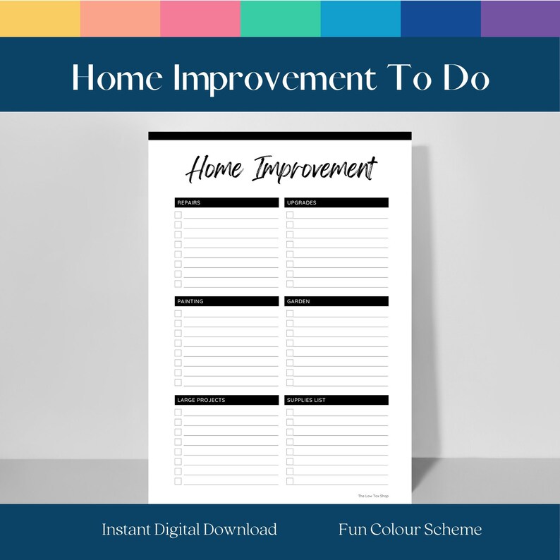 Home Improvement to Do List Printable Instant Download. - Etsy
