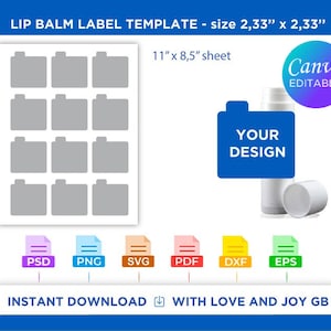Lip balm Template, Svg, Png, Dxf, Eps, Label, Wrap, Canva, Silhouette, Cricut, Cut file, Sublimation, Printable, Digital, Gift, Diy
