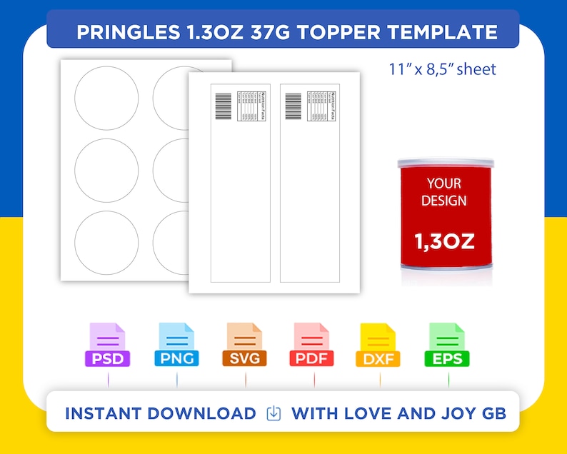 Pringles Topper Template With Nutritional Facts Png Svg Etsy
