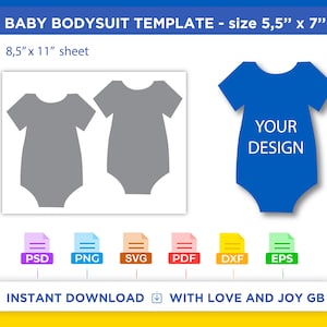 Baby Kids Boy Girl Bodysuit Tag Template, Svg, Png, Dxf, Eps, Label, Wrapper, Canva, Cricut, Silhouette, Cut File, Sublimation, Digital, Diy