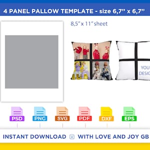 Pillow Template, Svg, Png, Dxf, Eps, Canva, Label, Wrapper, Cut File, Cricut, Silhouette, Sublimation, Printable, Digital, Diy, Gift