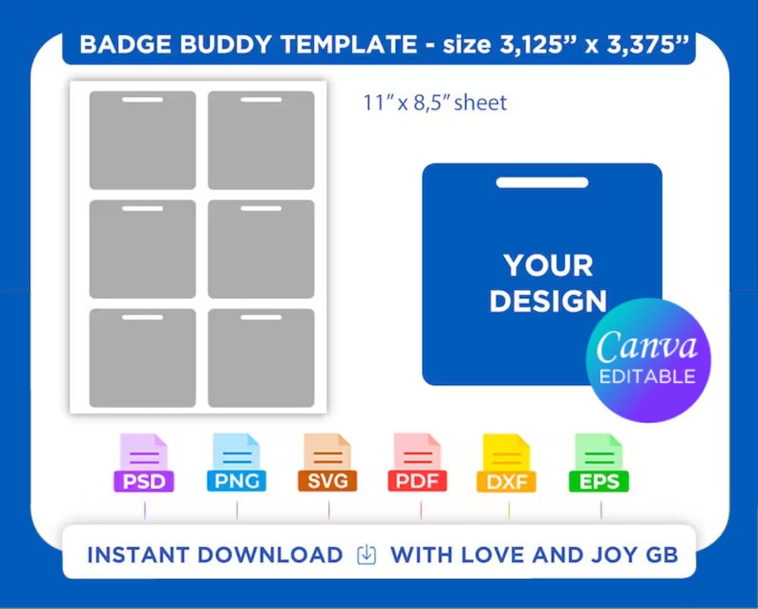 ID Badge Buddy Template Svg Png Dxf Eps Pdf Psd Ai Wrapper ID Badge Buddy Template Svg Png Dxf Eps Pdf Psd Ai Wrapper