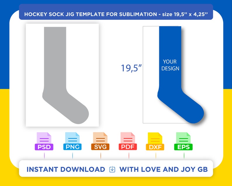 Hockey Sock Jig Template Sock Label Template Png Svg Dxf - Etsy