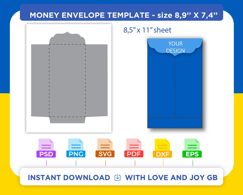 Money Envelope Template Png Svg Dxf Eps Canva Label Etsy