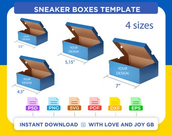 Bundle Sneakers Box Template Svg Png Dxf Eps Label Etsy Kong