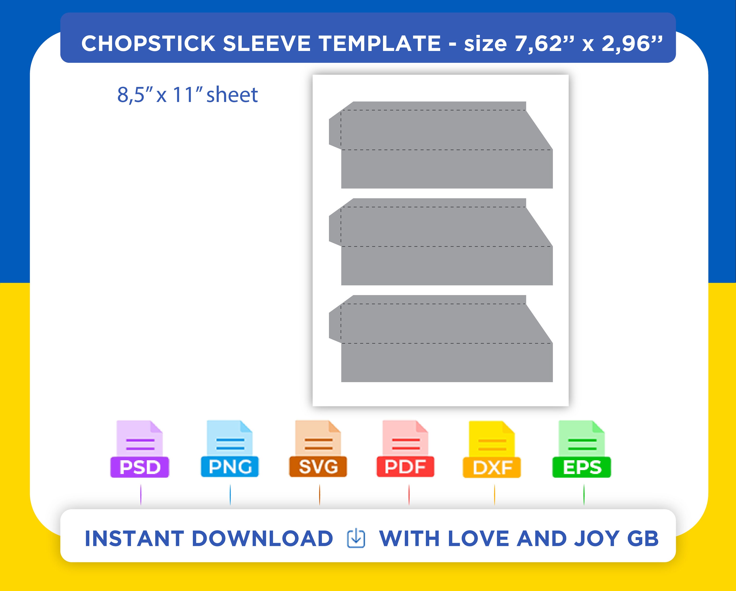 Chopsticks Sleeve Template Svg Png Dxf Eps Label Etsy Canada Chopsticks Sleeve Template Svg Png Dxf Eps Label Etsy Canada