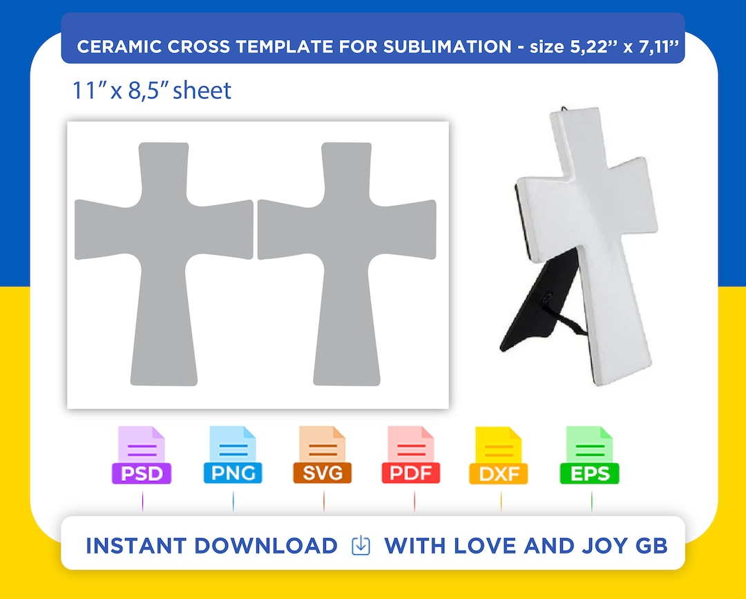 Ceramic Cross Template, Svg, Png, Dxf, Eps, Label, Wrapper, Canva ...