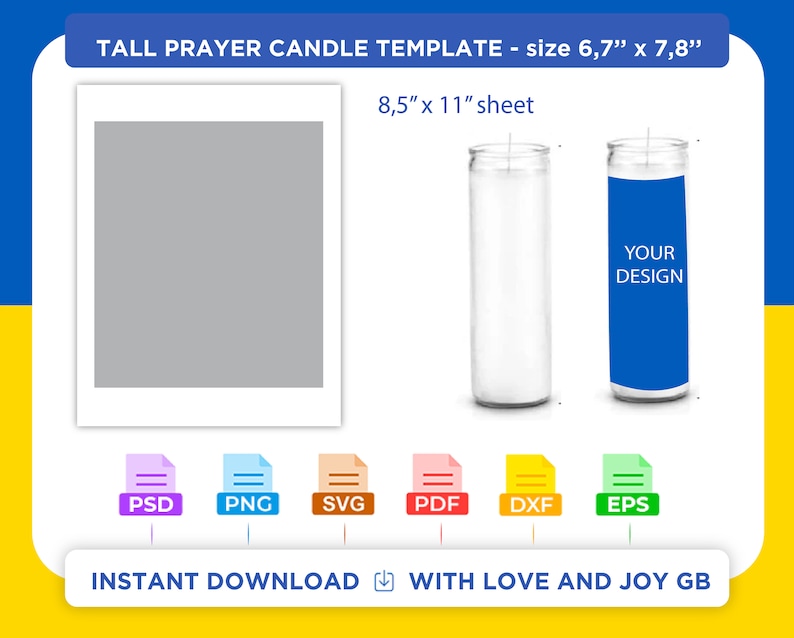 Tall Prayer Candle Template Svg Png Dxf Eps Label Etsy Tall Prayer Candle Template Svg Png Dxf Eps Label Etsy