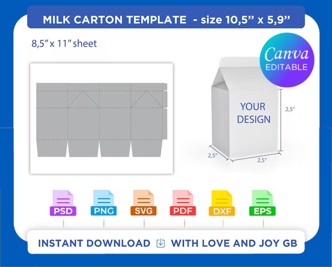 Milk Carton Wallet Template