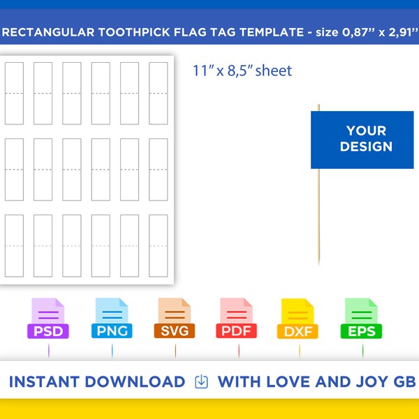 Cricut Toothpick Flag Etsy