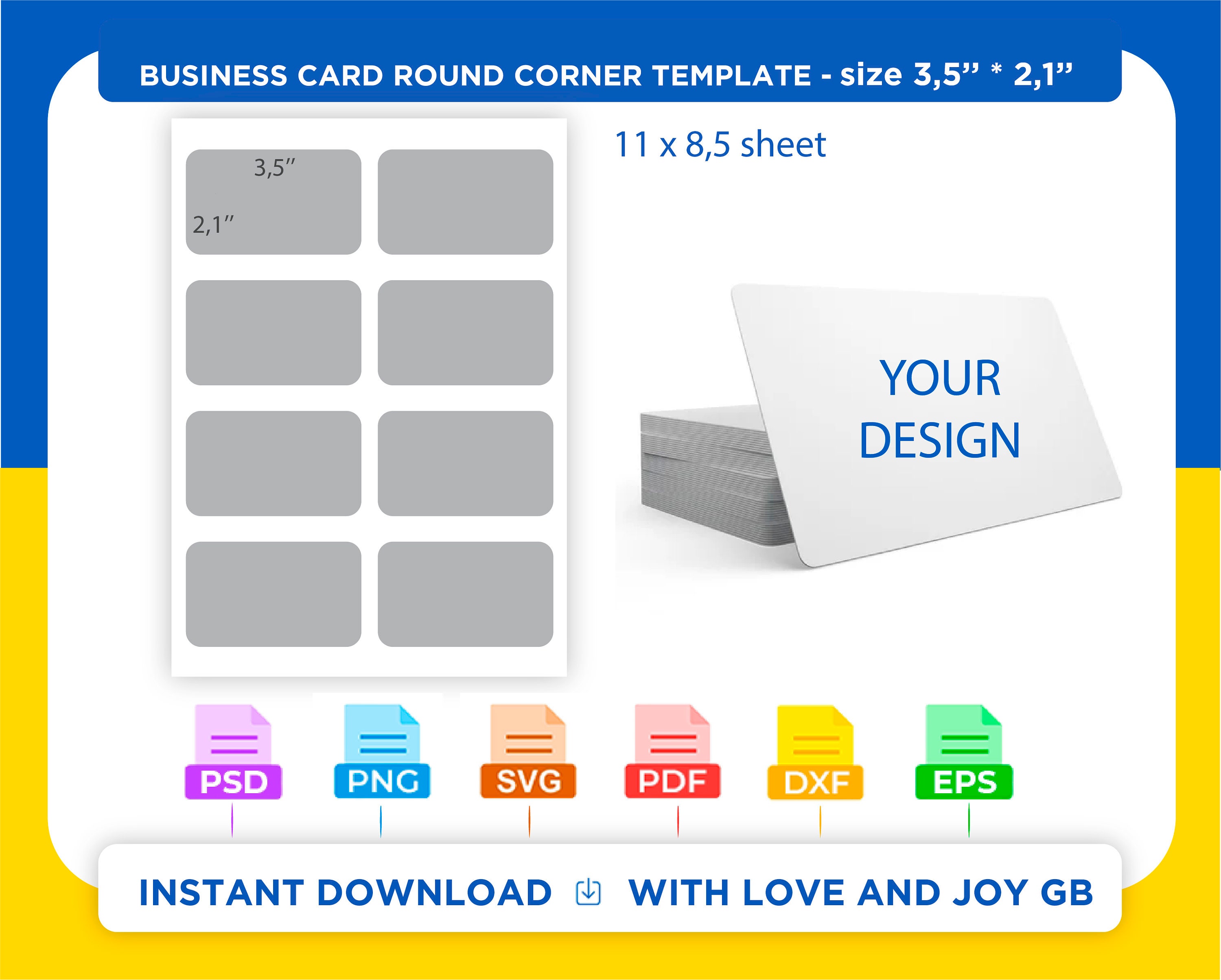 Business Id Card Template Png Svg Dxf Eps Label Wrapper - Etsy