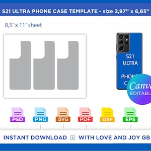 S21 Ultra Phone Case Template, Png, Svg, Dxf, Eps, Label, Wrapper, Canva, Cricut, Silhouette, Sublimation, Cut file, Printable, Digital, Diy