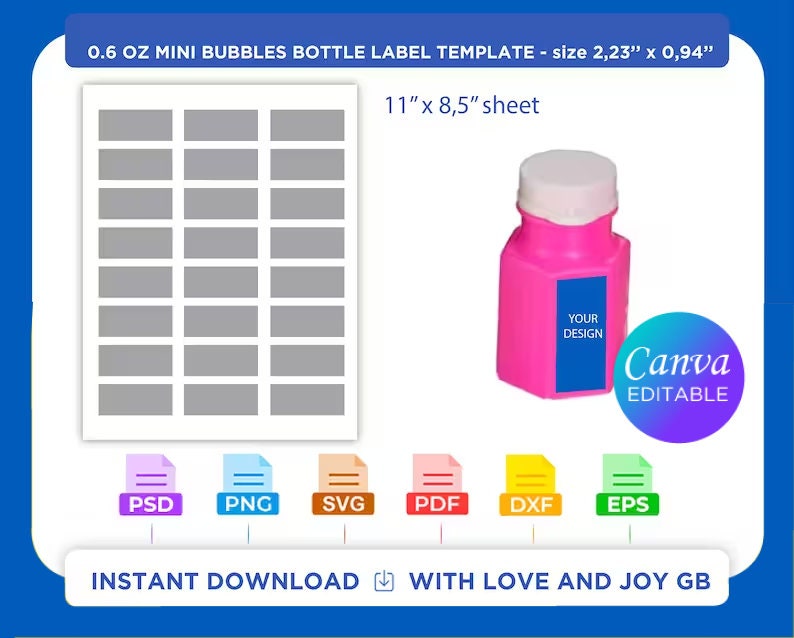 Cocomelon custom Bubble bottle label, digital design – Kawaii Raymi