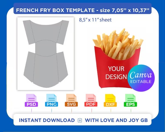 High-quality french fries paper bag In Many Fun Patterns 