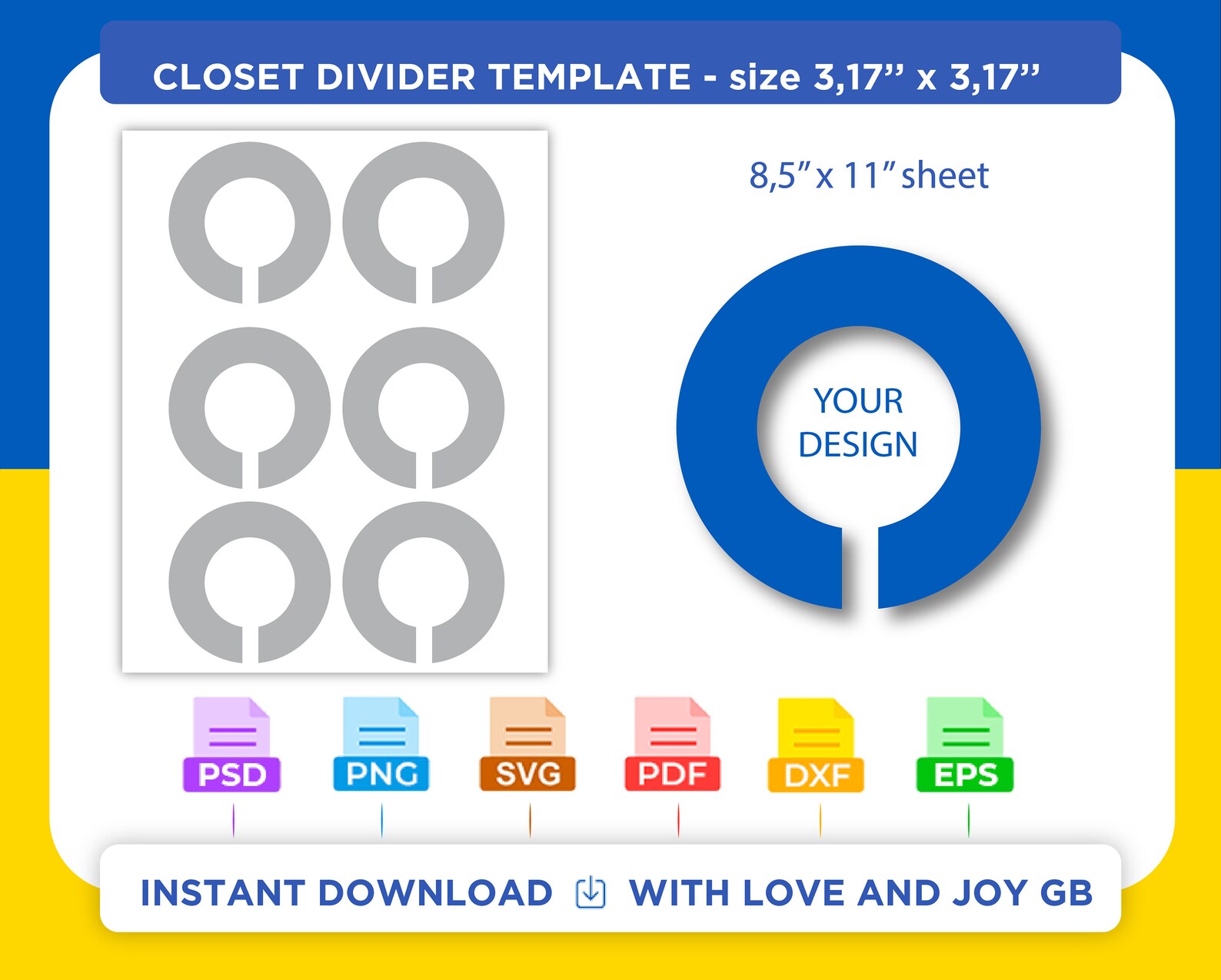 Closet Divider Template Svg Png Dxf Eps Label Wrapper Etsy