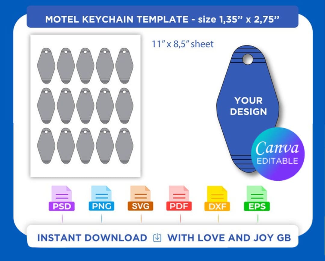 Motel Keychain Template, Png, Svg, Dxf, Eps, Label, Wrapper, Canva Motel Keychain Template, Png, Svg, Dxf, Eps, Label, Wrapper, Canva