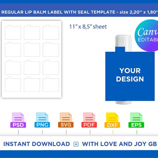 Lip Balm Label With Seal Template Etsy