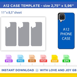 A12 Phone Case Template, Png, Svg, Dxf, Eps, Label, Wrapper, Canva, Cricut, Silhouette, Sublimation, Cut file, Printable, Digital, Gift, Diy
