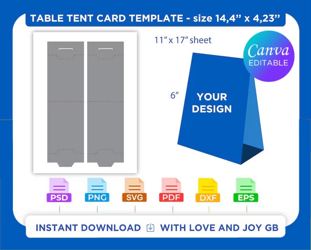 Table Tent Food Card Template, Png, Svg, Dxf, Eps, Label, Wrapper