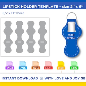 Lip Gloss Holder Template, Svg, Png, Dxf, Eps, Canva, Label, Wrapper, Cut File, Cricut, Silhouette, Sublimation, Printable, Digital, Gift