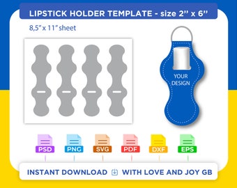 Lip Gloss Holder Template, Svg, Png, Dxf, Eps, Canva, Label, Wrapper, Cut File, Cricut, Silhouette, Sublimation, Printable, Digital, Gift