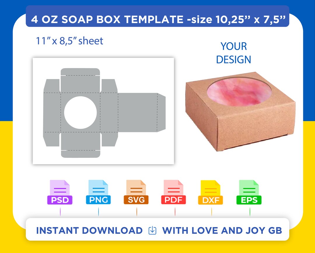 Square Soap Packaging Box Template, Svg, Png, Dxf, Eps, Label, Wrapper