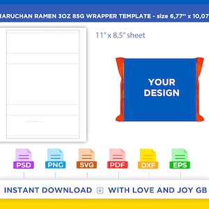 Maruchan Ramen Template, Png, Svg, Dxf, Eps, Label, Wrapper, Canva, Cricut, Silhouette, Sublimation, Cut File, Printable, Digital, Diy, Gift