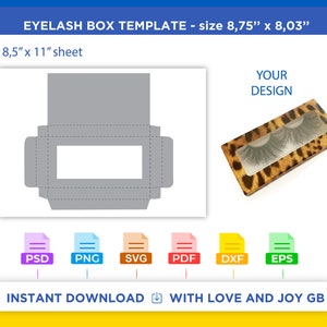 Girl Eyelash Makeup Box Template, Svg, Png, Dxf, Eps, Label, Wrapper, Canva, Cricut, Silhouette, Cut File, Sublimation, Printable, Digital
