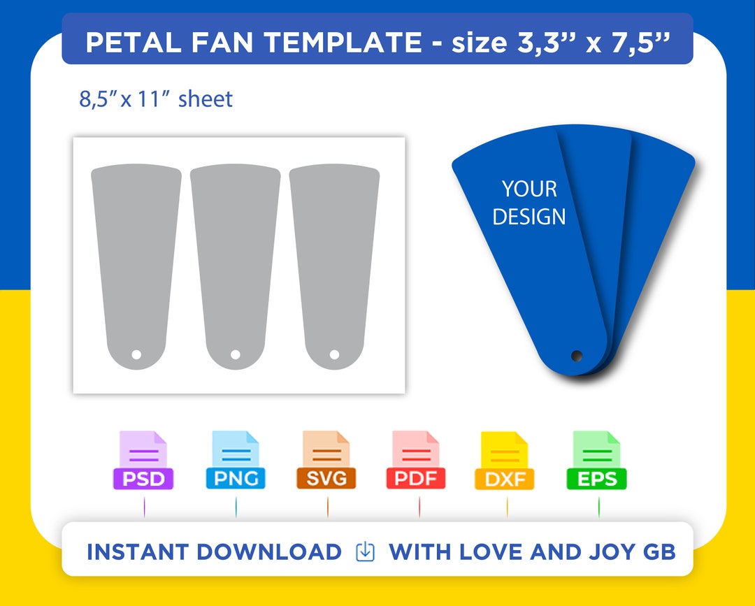 Petal Fan Template, Svg, Png, Dxf, Eps, Label, Wrapper, Canva, Cricut ...